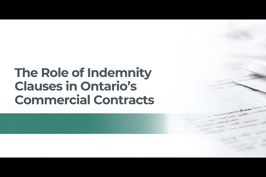 The Role of Indemnity Clauses in Ontario’s Commercial Contracts